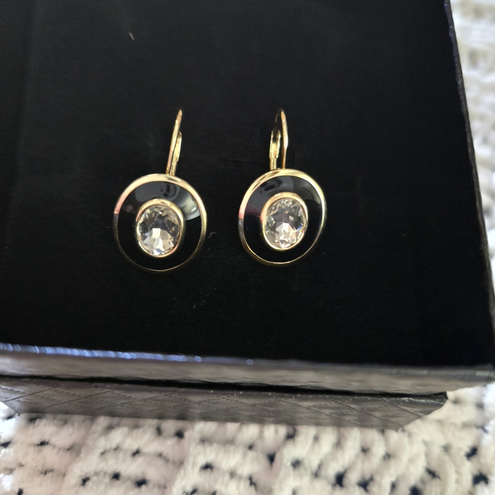 Coach Gold and Black Drop Earrings